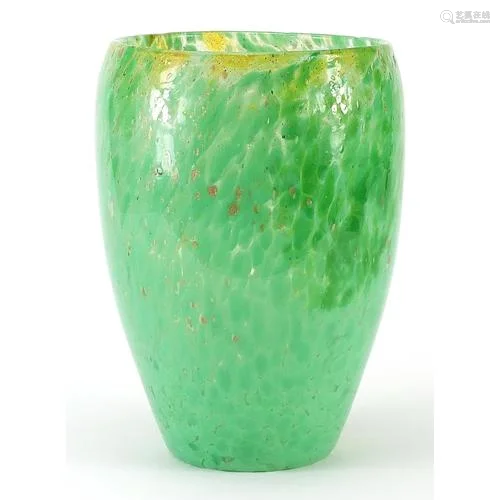 Large Scottish mottled art glass vase, possibly by Monart or...