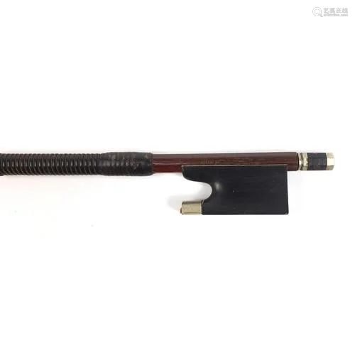 Early 20th century violin bow impressed Dodd, 74.5cm in leng...