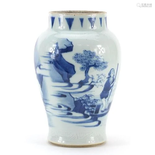 Chinese blue and white porcelain baluster vase hand painted ...