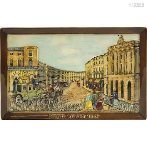 Beswick Regent Street 1852 pottery plaque, 28cm x 18cm