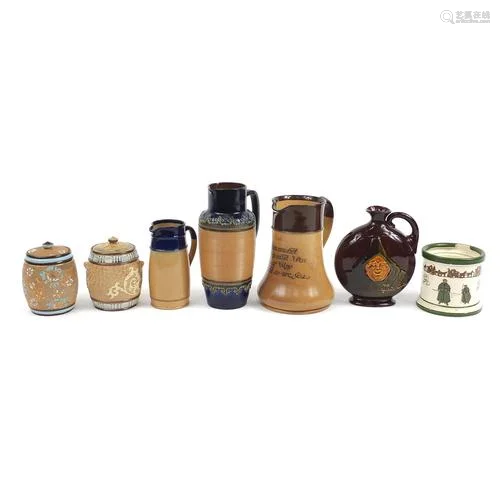 Royal Doulton and Doulton Lambeth stoneware including Dewar&...