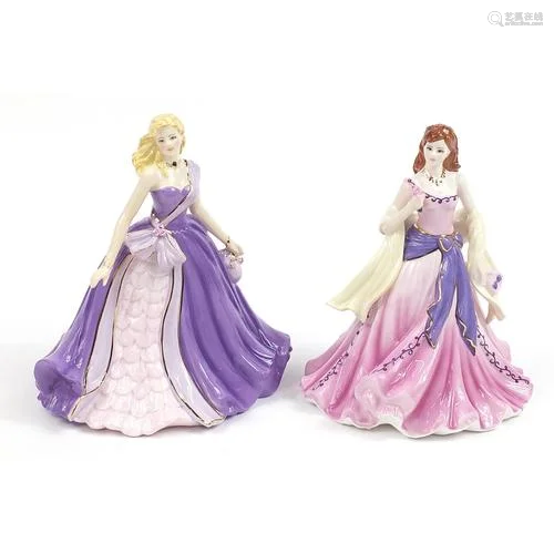 Two limited edition Coalport Figurines of the Year comprisin...