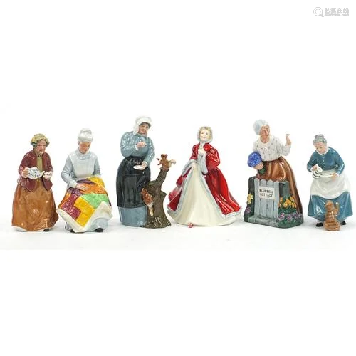 Six Royal Doulton figurines including Good Friends HN2783 an...