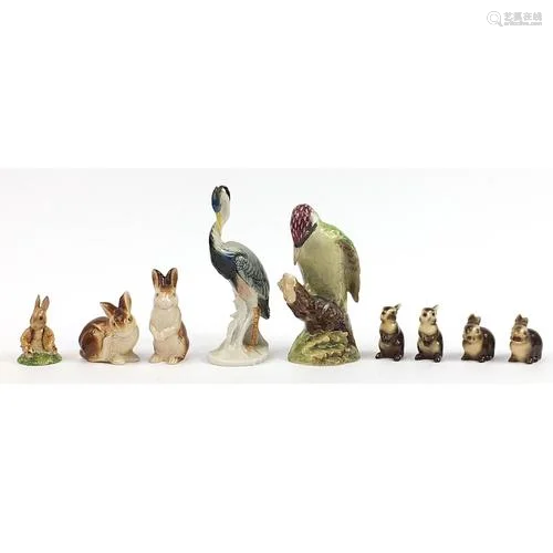 Collectable china animals including Beswick woodpecker, Karl...