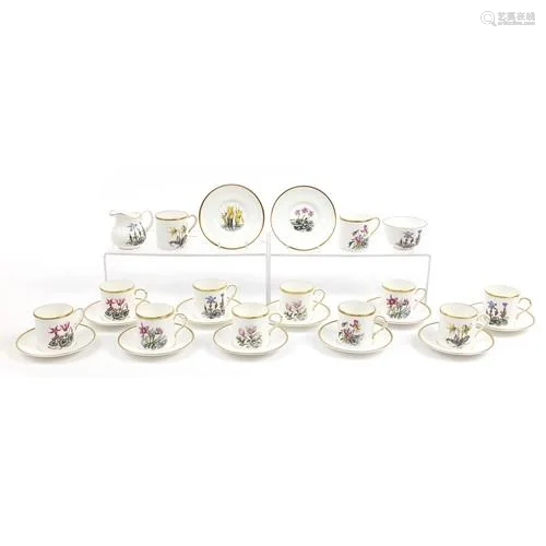 Royal Worcester twelve place coffee service comprising twelv...