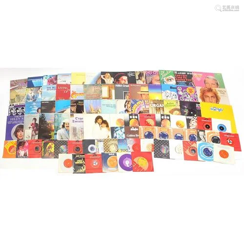 Vinyl LP's and 45rpm records including Abba, The Beachb...