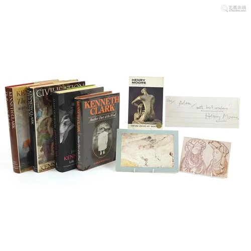 Henry Moore and Kenneth Clark hardback books and ephemera in...