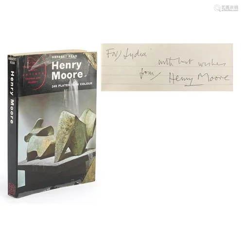 Henry Moore autograph with related ephemera, the autograph o...