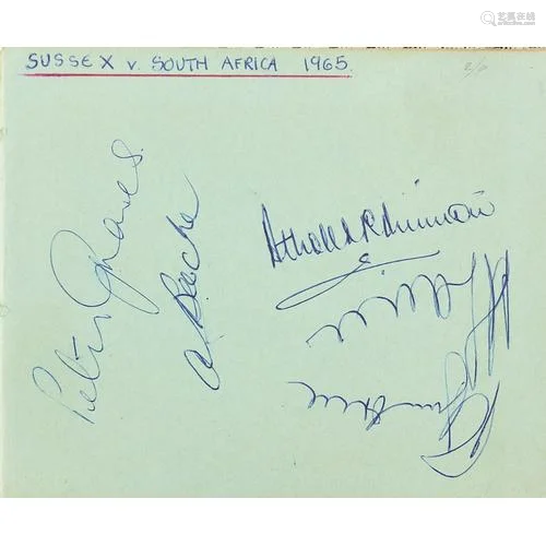 1960's and later cricket autographs arranged in an albu...