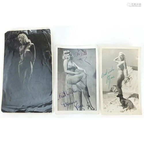 Autographed black and white erotic female photographs includ...