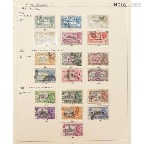 Indian collection of stamps from early on two pages