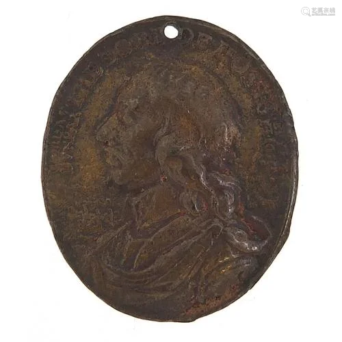 Oliver Cromwell, Oval bronze Battle of Dunbar medal, approxi...