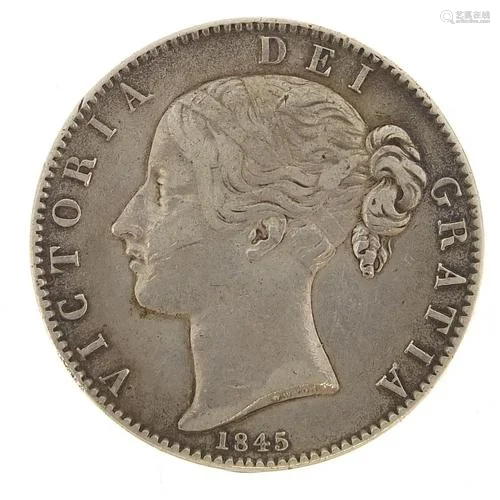 Victorian Young Head 1845 silver crown