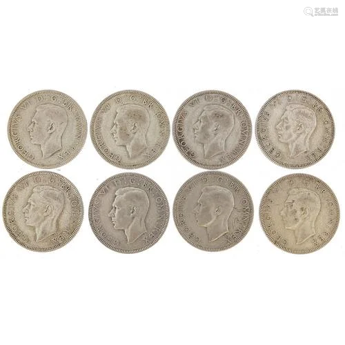 Eight George VI two shillings, 89g