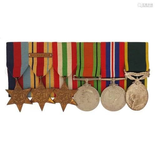 British military World War II six medal group including Afri...