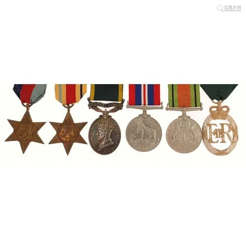 British military World War II six medal group including Terr...