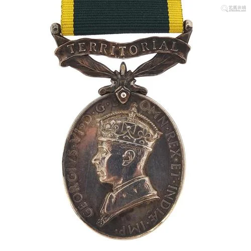 British military George VI Territorial Efficient Service med...