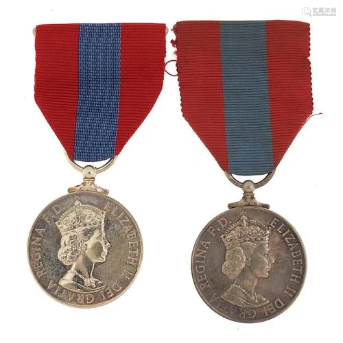 Two military interest Imperial Service medals with cases awa...