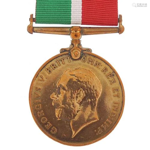 British military World War I Mercantile Marine medal awarded...