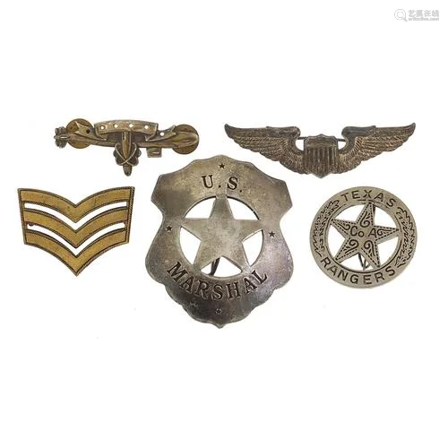 Five United States of America military interest badges inclu...