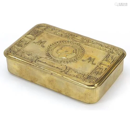 British military World War I brass Mary tin