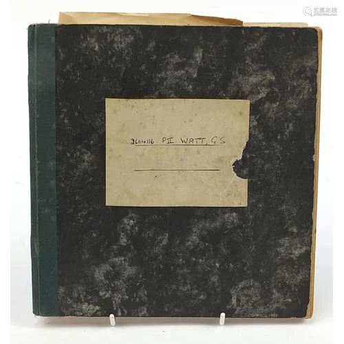 British military World War II pilots flying log book relatin...