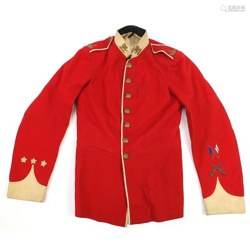 Victorian British military officer's tunic with brass b...