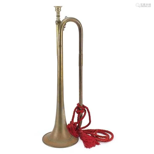 Potter, military interest brass bugle, 45cm in length