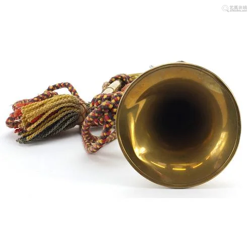 Military interest brass bugle, impressed maker's mark B...