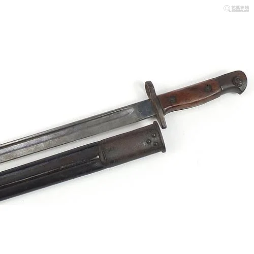 British military 1907 pattern bayonet with scabbard, 57.5cm ...