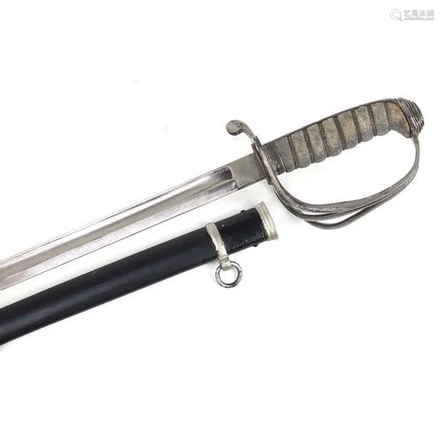 British military interest sword with scabbard, 99cm in lengt...