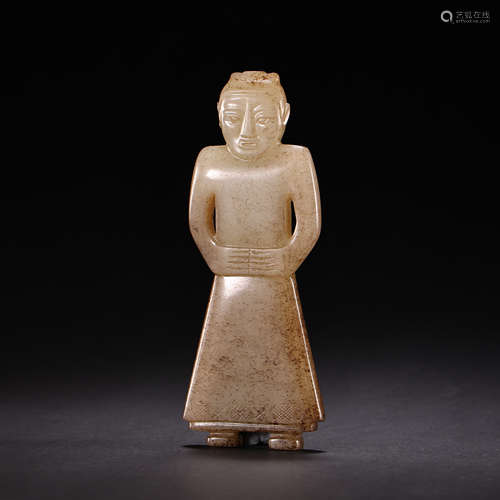 CHINESE HAN DYNASTY HETIAN JADE FIGURE