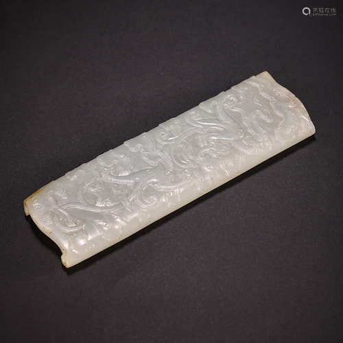 CHINESE QING DYNASTY HETIAN JADE BRUSH HOLDER