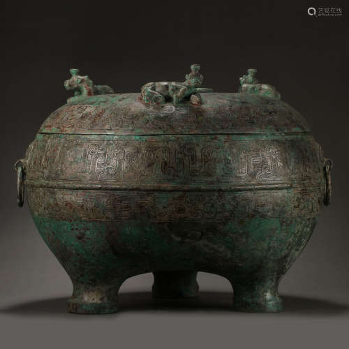 CHINESE WARRING STATES PERIOD BRONZE DING, 3RD CENTURY BC