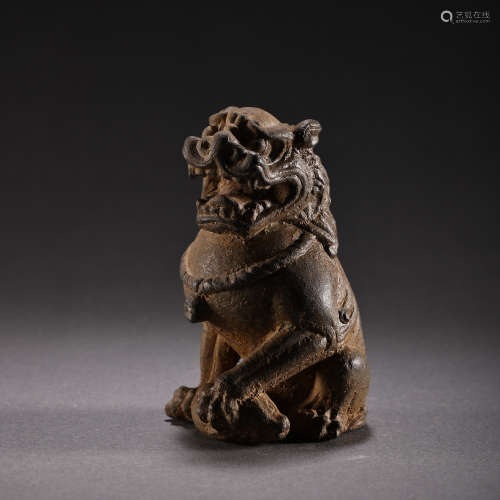 BLUE STONE CARVED BEAST, TANG DYNASTY, CHINA, 7TH AD