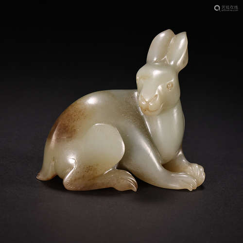 CHINESE MING DYNASTY HETIAN JADE RABBIT