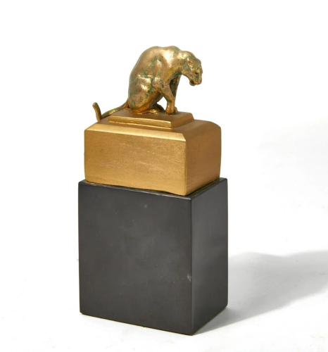 A gilt bronze model of a jaguar, after Gilbert