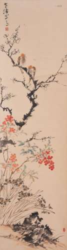 Attributed to Wang Xuetao (1903-1982) Swallows and Spring Fl...