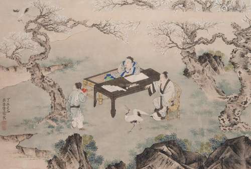 Attributed to Xu Cao (1898-1961) Study under the Plum Tree