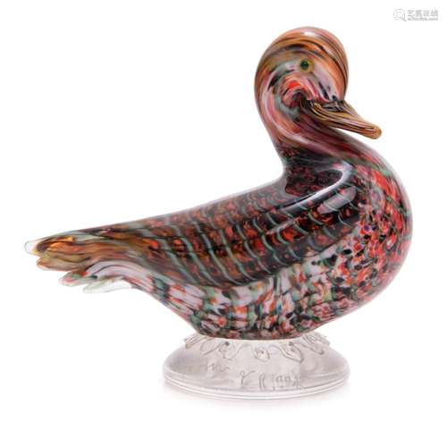 L A TOUR D'ARGENT PARIS Murano Glass Duck Figurine