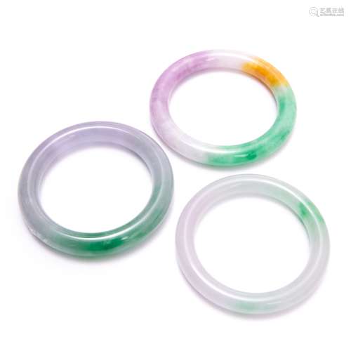 THREE JADE BANGLES, Certified