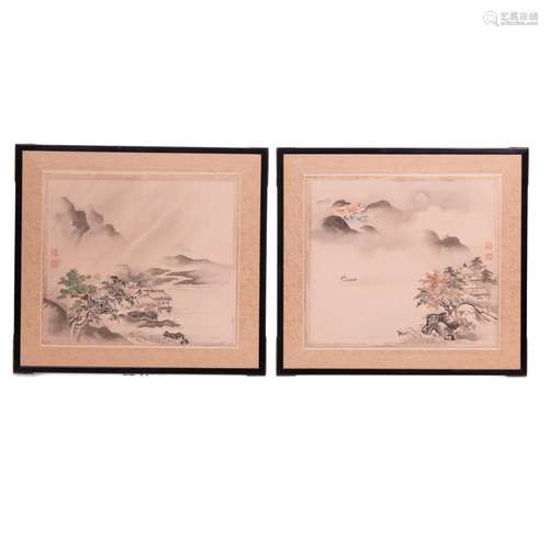 PAIR OF FRAMED CHINESE PAINTING ON SILK