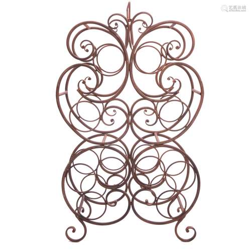 SCROLL WORK METAL WINE RACK