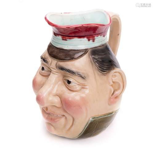 CERAMIC MAJOLICA HEAD PITCHER