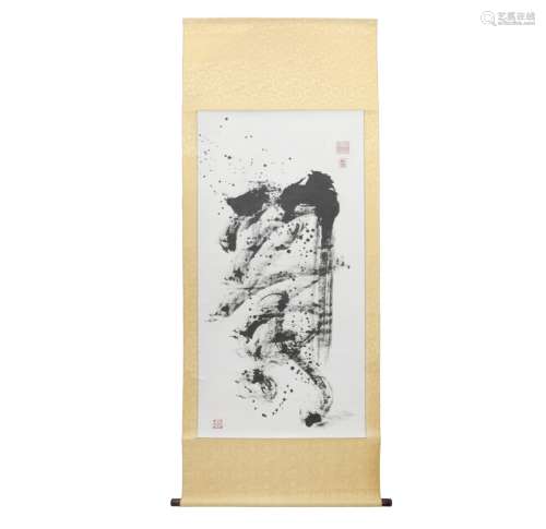 LARGE CHINESE CALLIGRAPHY SCROLL