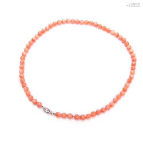ANGLE SKIN PINK CORAL BEAD NECKLACE