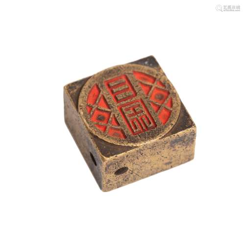 Chinese Gilded Bronze Seal Toggle