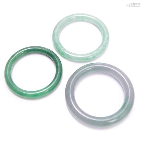 THREE JADE BANGLES, Certified