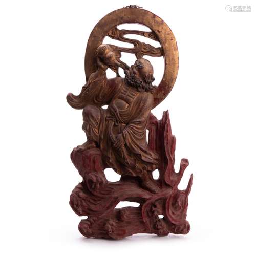 CHINESE WOOD LACQURED WALL HANGING