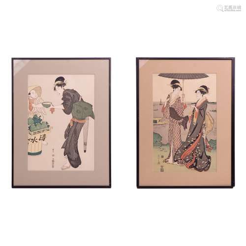 Segawa Michisaburo, Two Japanese Woodblock Print